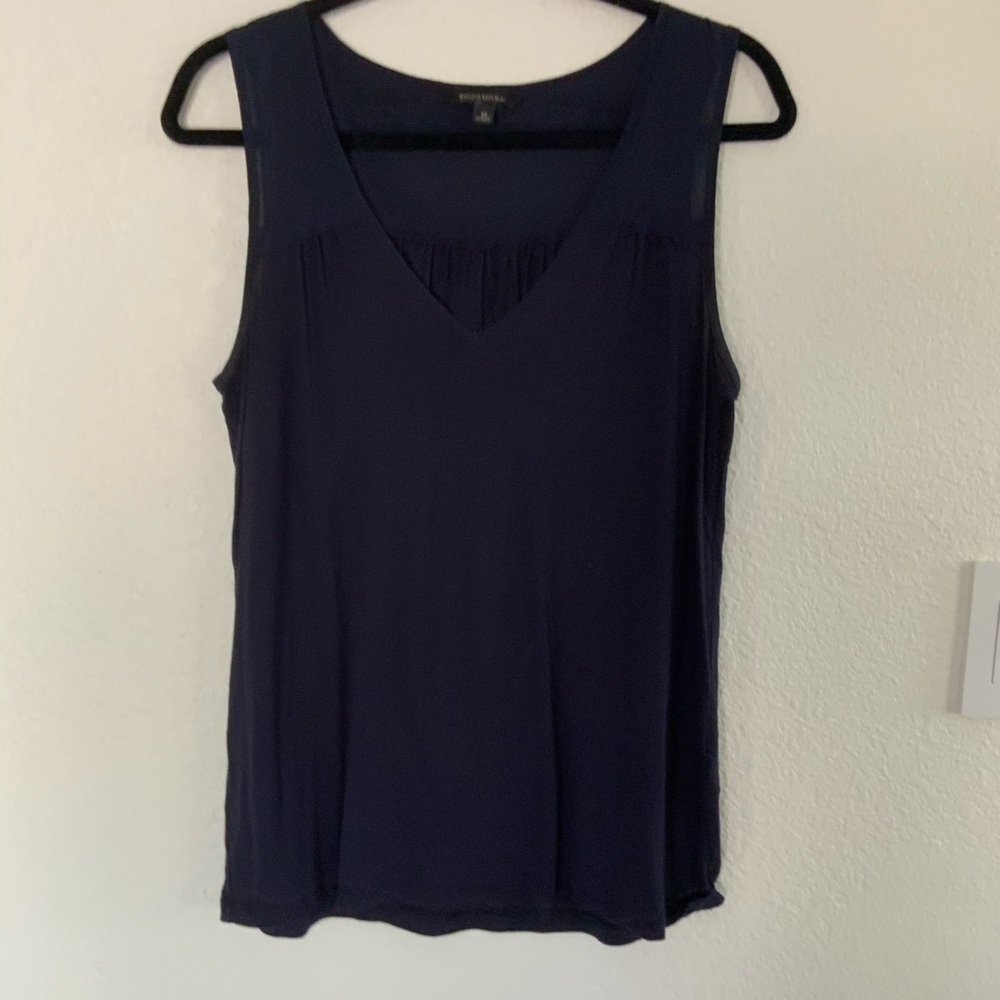 Navy sleeveless Banana Republic blouse